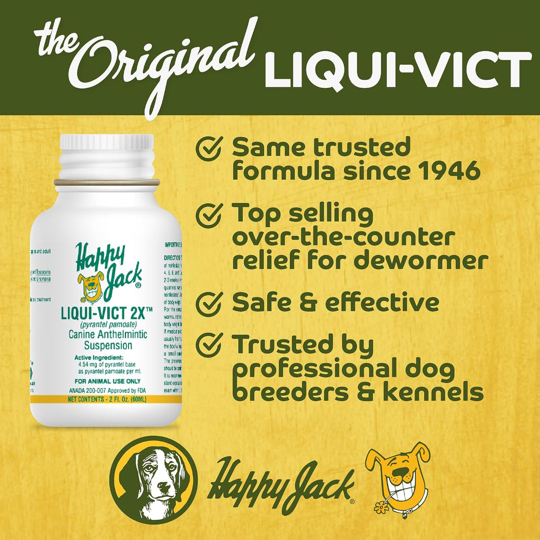 Happy Jack Liqui-Vict 2X Liquid Dog Dewormer for Large