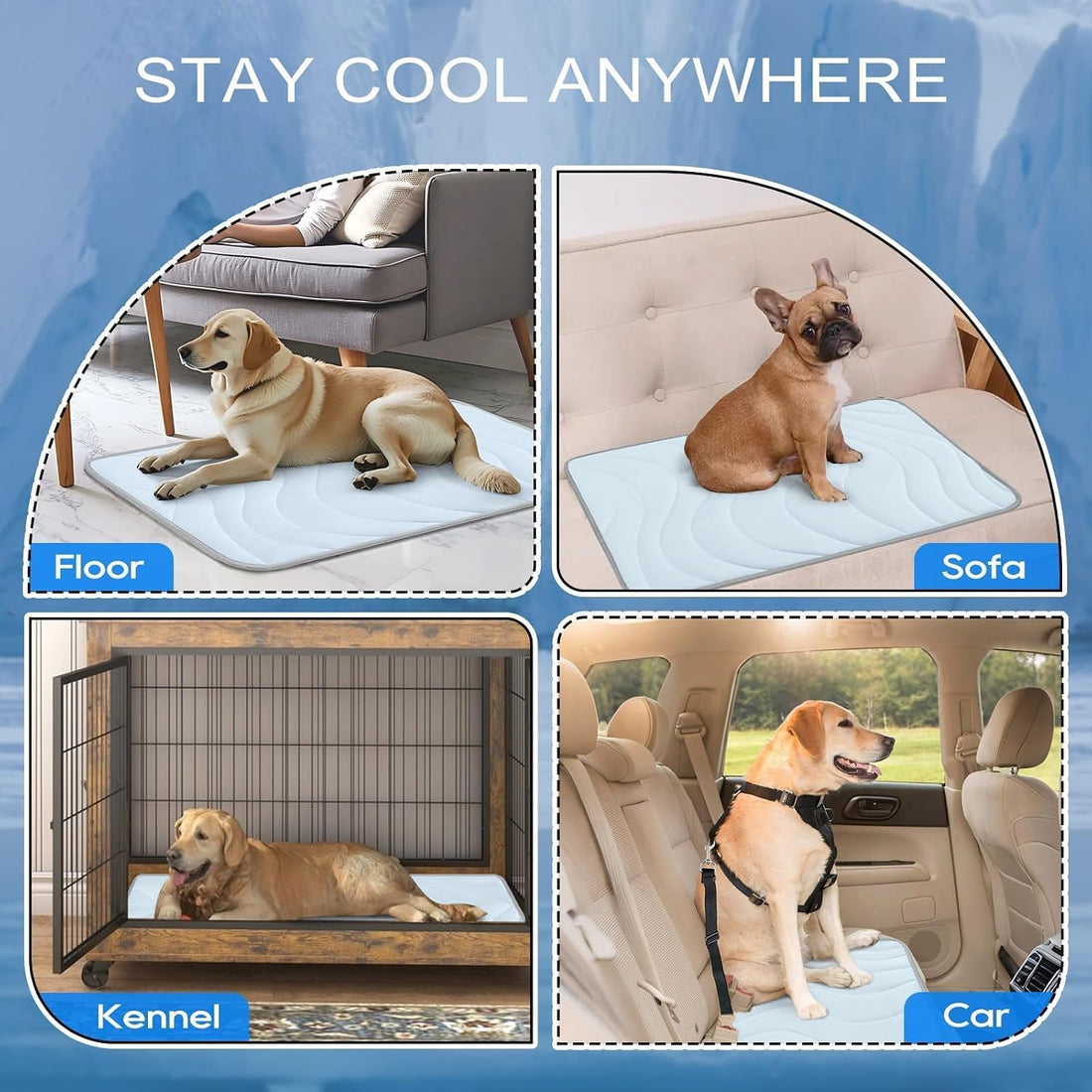 Cozyide Dog Cooling Mat, Q-Max>0.45, 40 L x 28" W, Blue