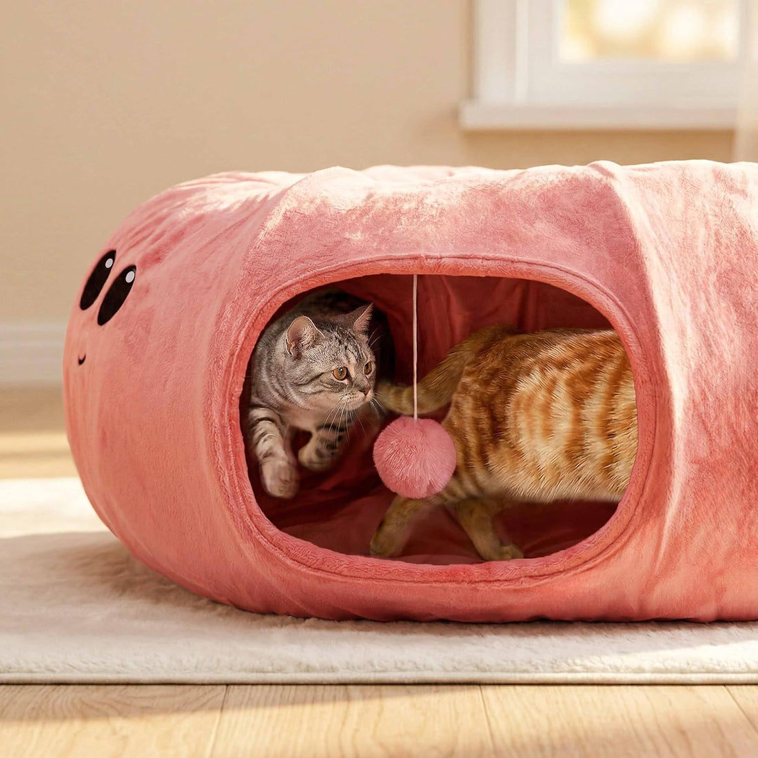 VIEFIN Cat Tunnel Bed with 20 Cat Toys