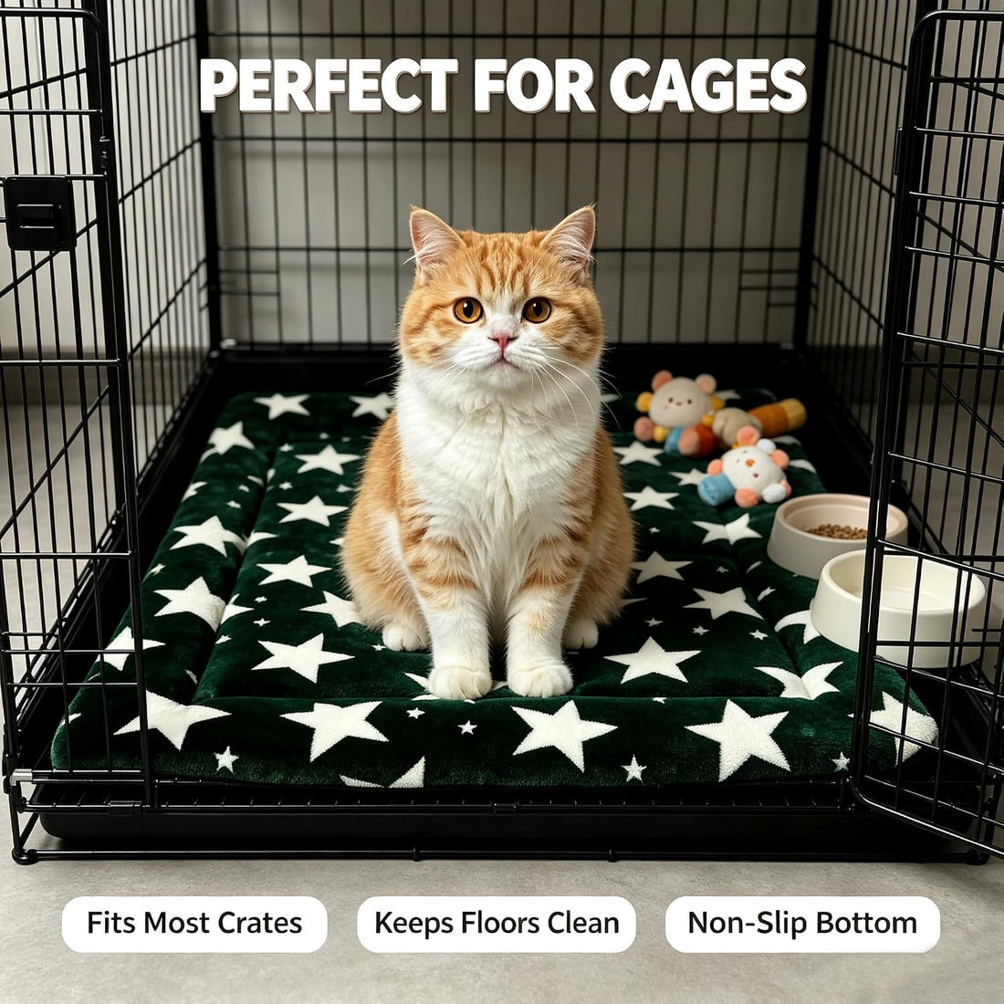 Dog Bed Mat,Reversible & Ultra Soft Kennel Pad-Machine Washable Pet