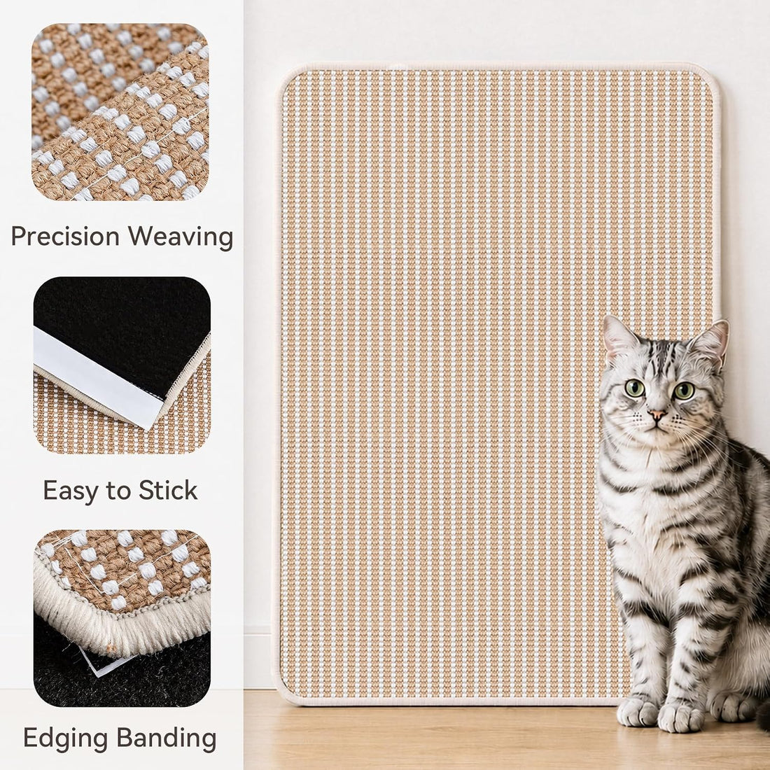 Cat Scratcher Mat, 23.6"x15.7" Natural Sisal Cat Scratch Pad
