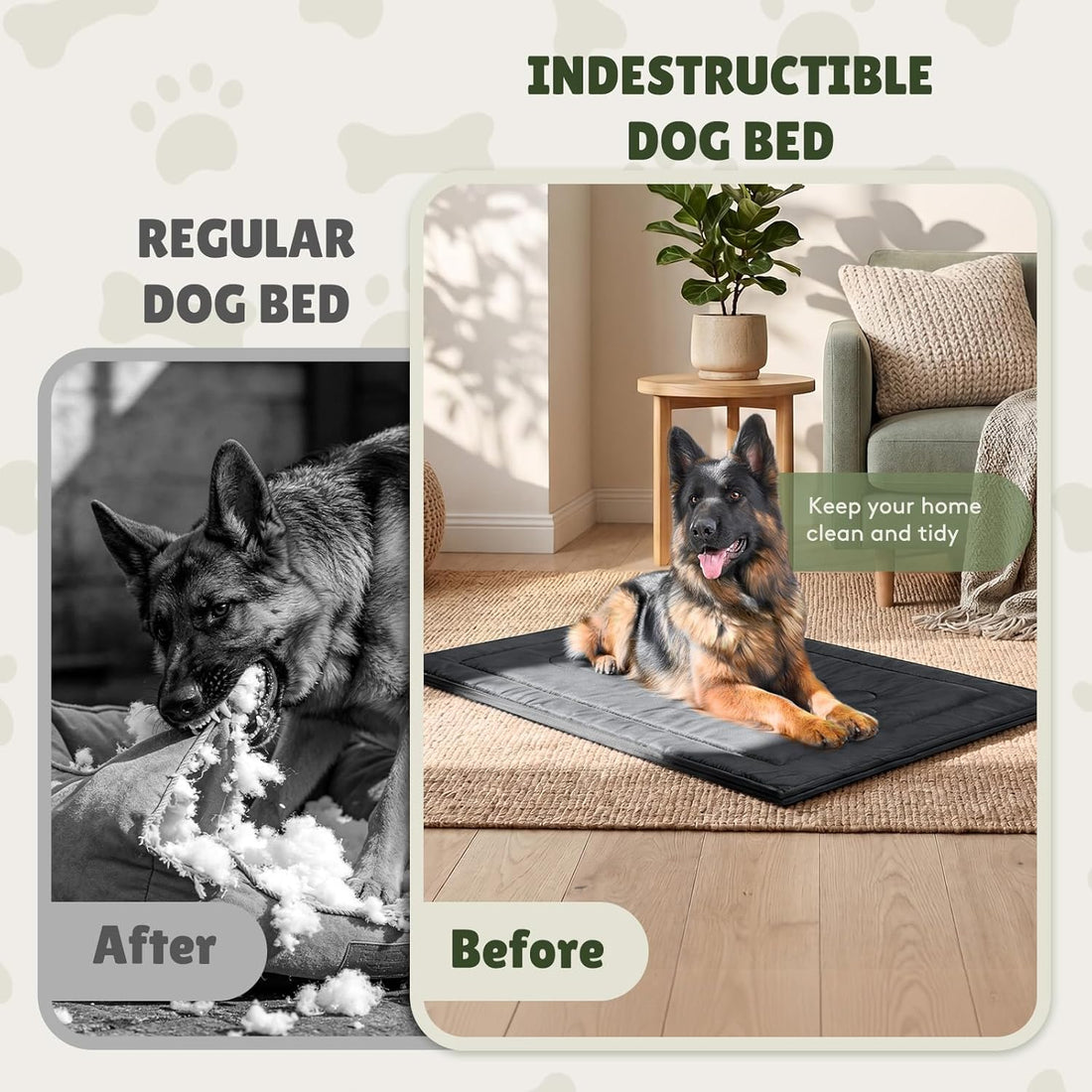 Chew Proof Dog Crate Pad, Indestructible Durable Dog Crate Mat