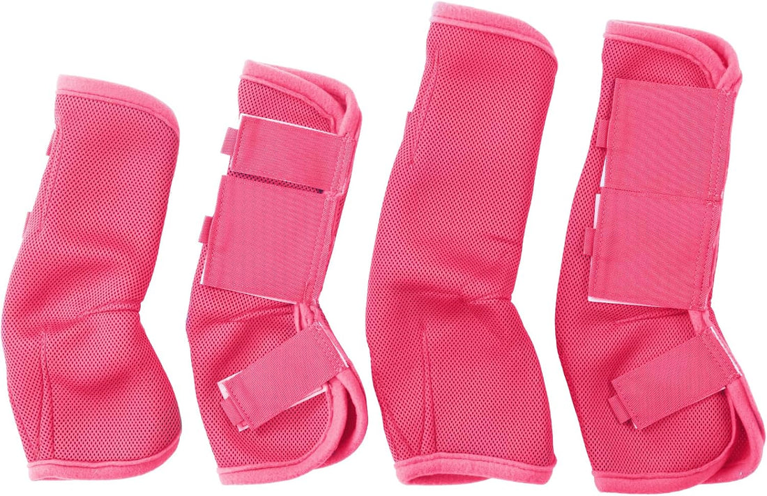 Horse Fly Boots Set of 4, Breathable Mesh Fly Boots for Horses