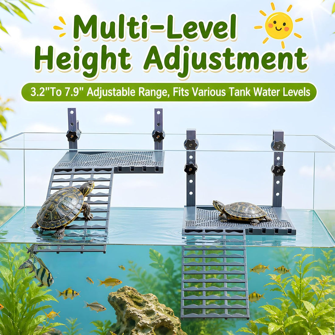 Adjustable Hanging Turtle Basking Platform, Turtle Dock