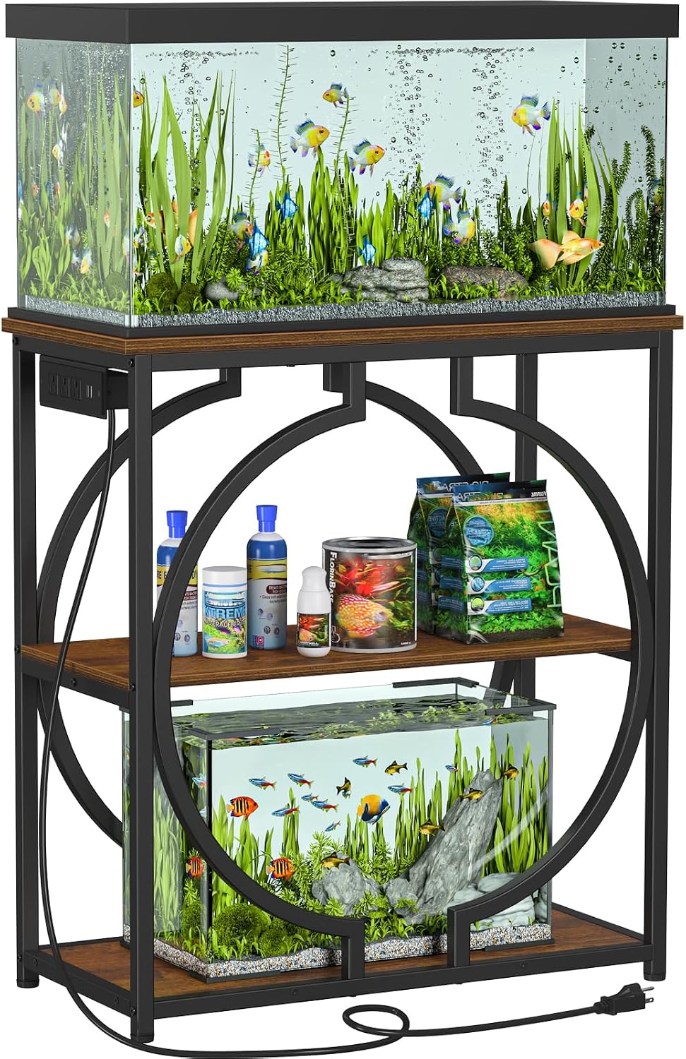 Snughome 20 Gallon Fish Tank Stand, Aquarium Stand with 3 Tier Storage