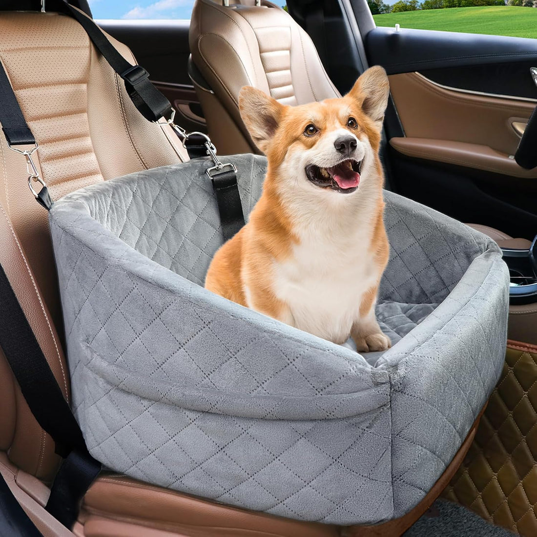 NEEZUKAR Dog Car Seat for Small Dogs,Detachable Washable Dog Booster