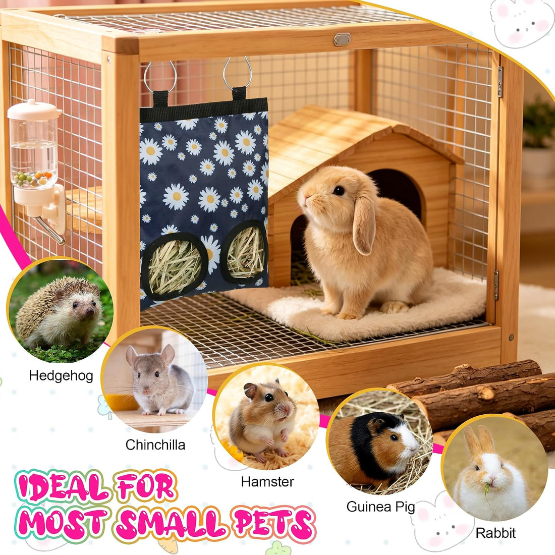 3 Pack Rabbit Hay Feeder Bag