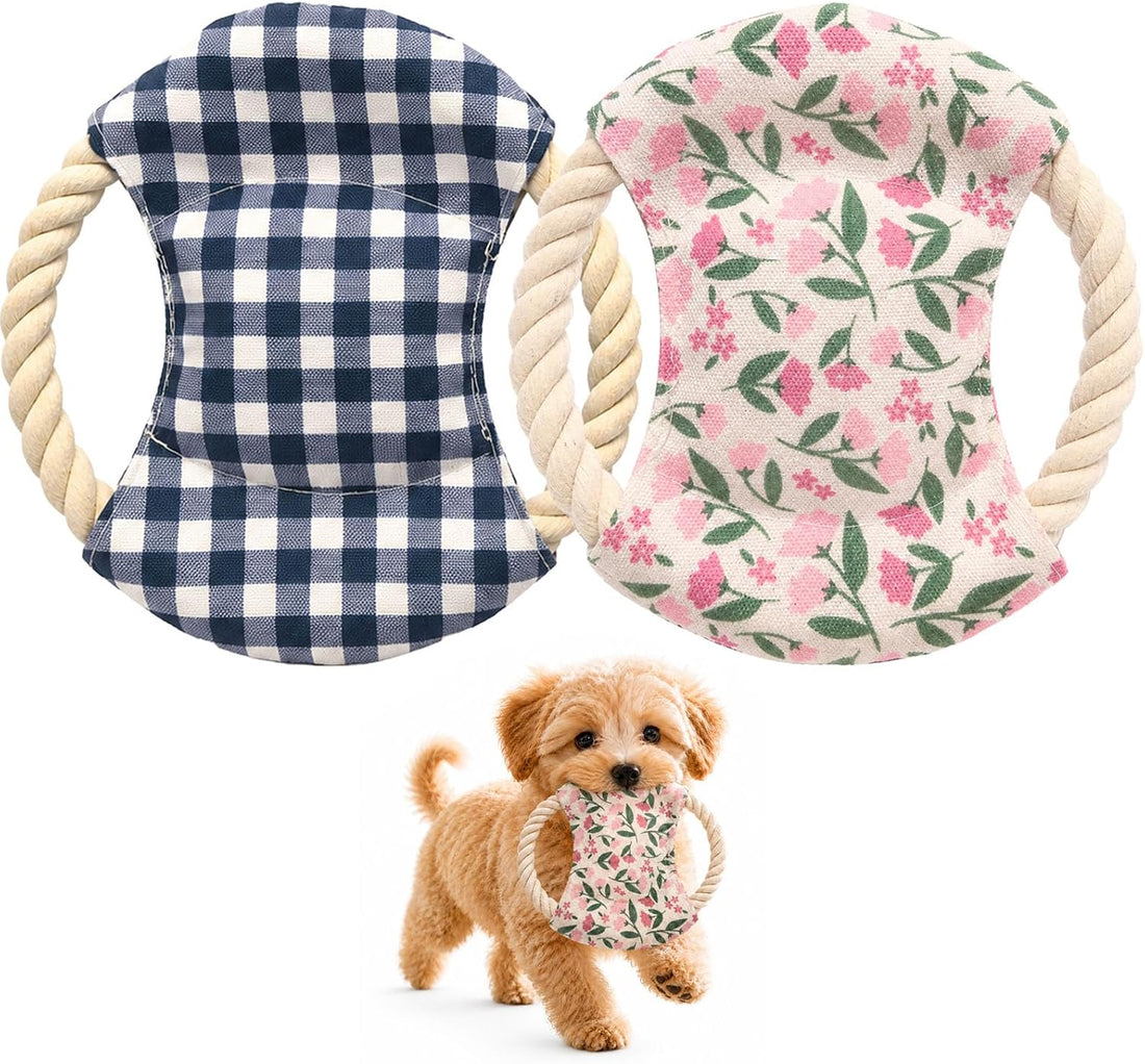 Dog Frisbees Cotton Rope Toys Flying Discs, Teething