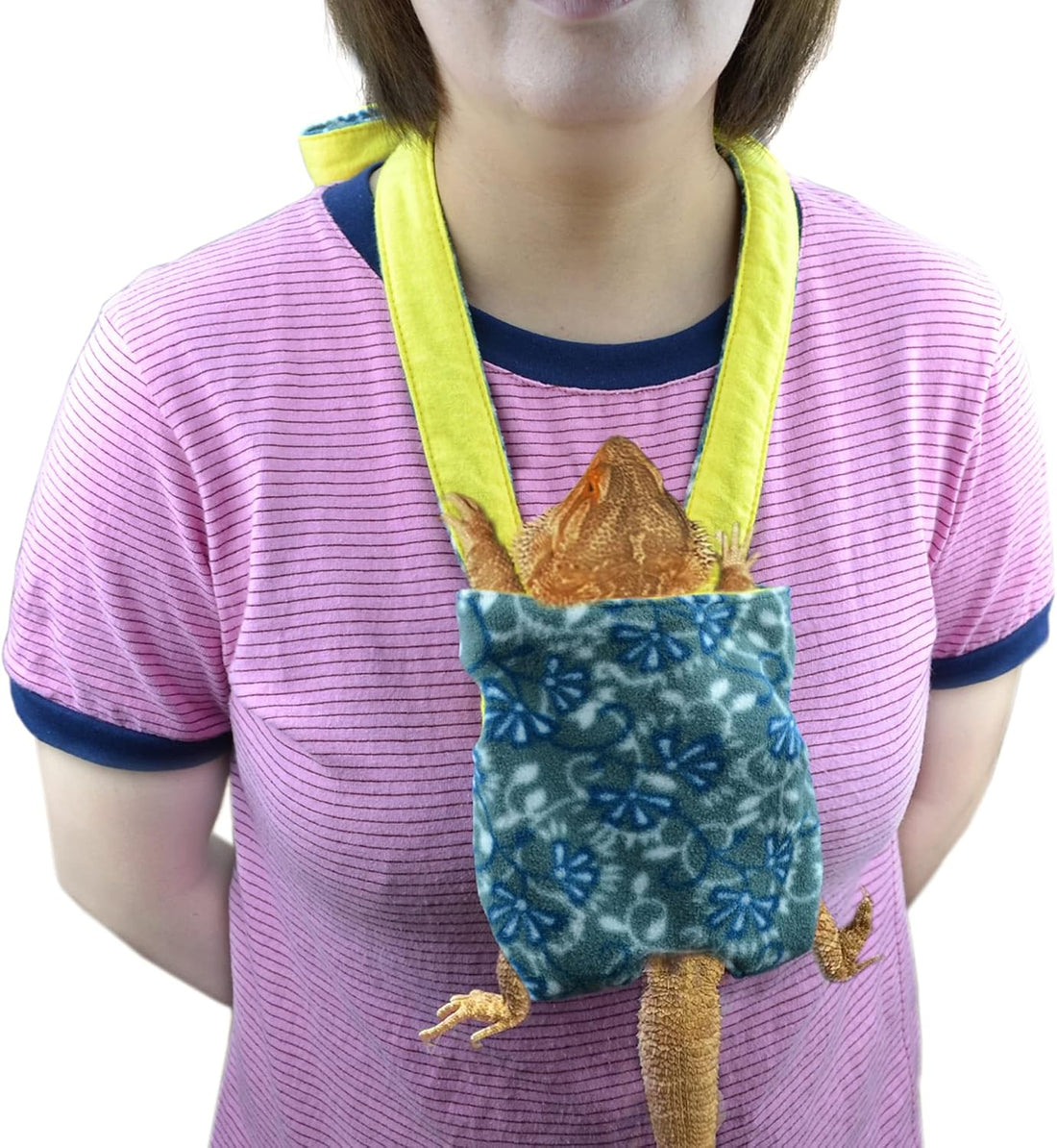 Adjustable Bearded Dragon Sling Chest Carrier Pouch for Reptile