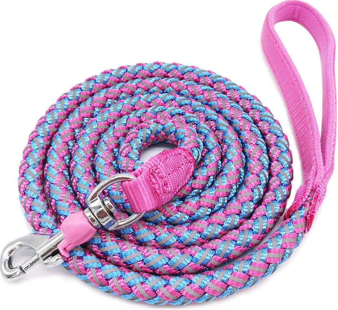 Reflective Dog Leash 2/3/4/6/10ft Braided 1/2" Strong Nylon Rope