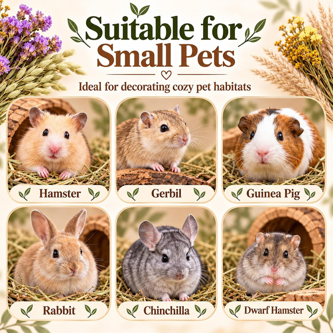 Sukh 42Pcs Hamster Sprays Natural - Sprays & Forage for Small Animals