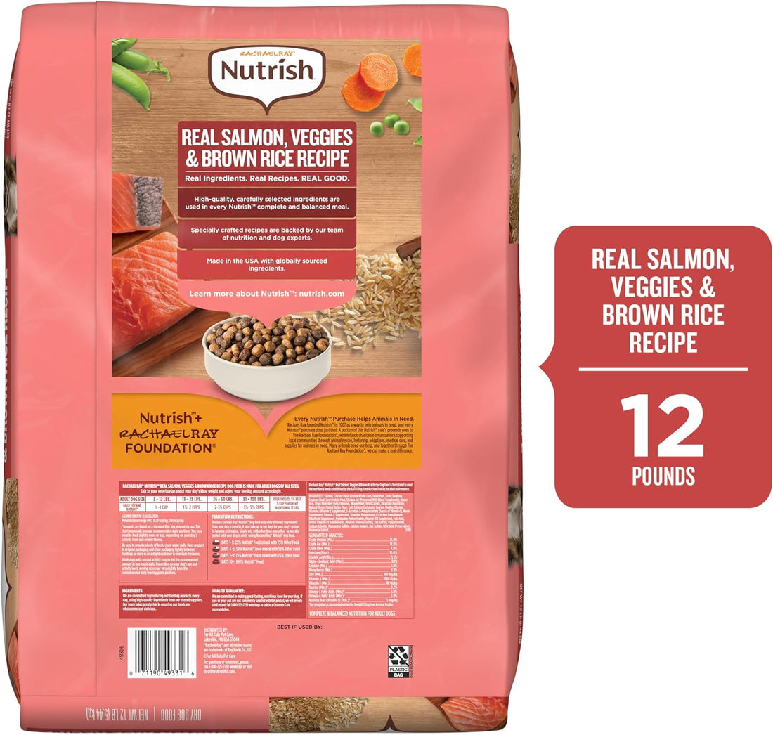 Nutrish Salmon Dry Dog Food, 12 lb. Bag (Rachael Ray)