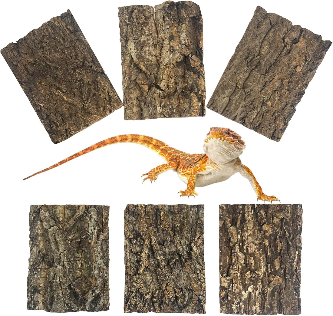 Reptile Cork Bark Bedding 6PCS Bearded Dragon Climbing Wall Mat