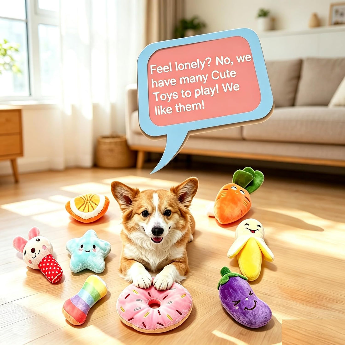 SZKOKUHO 9 Pack Small Dogs Puppy Squeaky Dog Toys,Cute Variety Colors