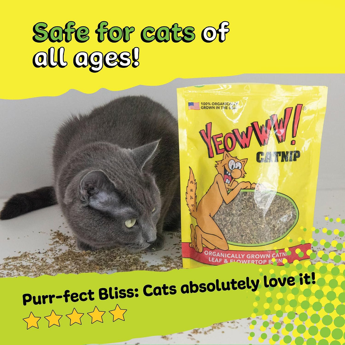 Yeowww! Organically Grown Catnip for Cats - 2oz Pouch
