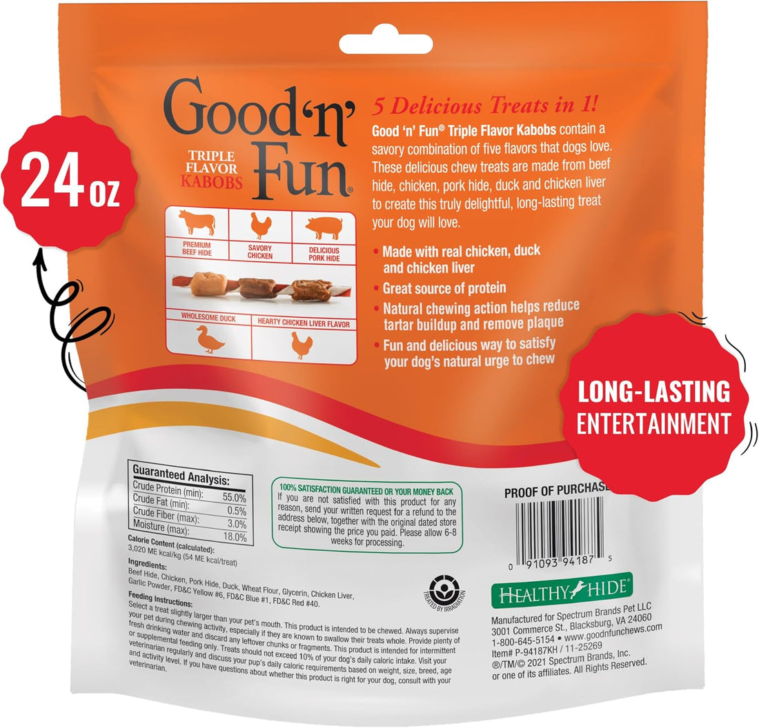 Good 'n' Fun Kabobs Long-Lasting Dog Treat, With Real Proteins