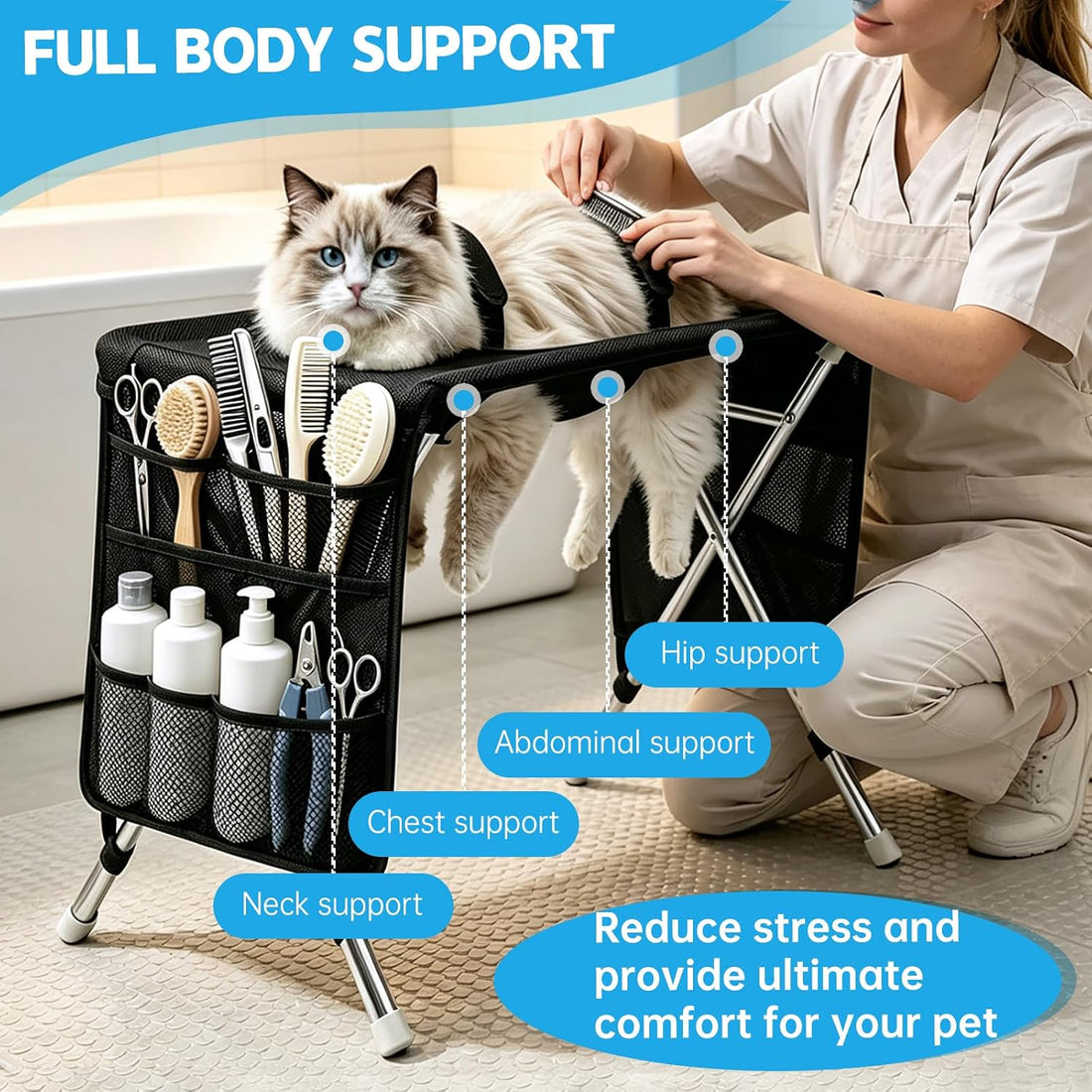 Pet Grooming Hammock for Small Dogs Cats,Joint Protection Restraint