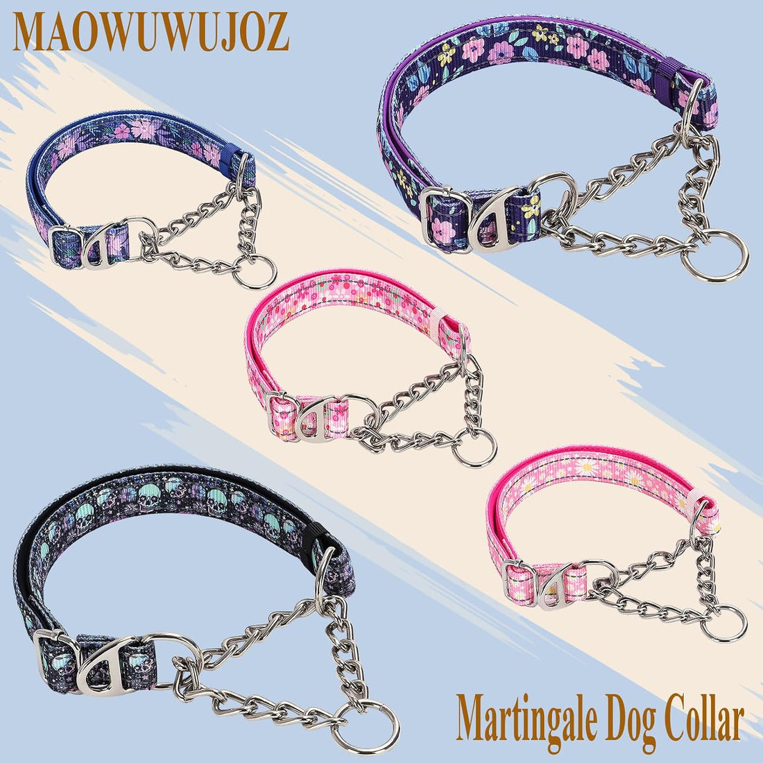 Choke Collar for Dogs,Chain Martingale Dog Training Pulling Collar