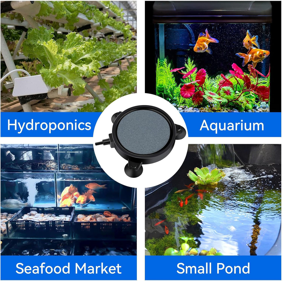 AQUANEAT Aquarium Air Stone Disc 4 inch, Aerator Bubble Diffuser