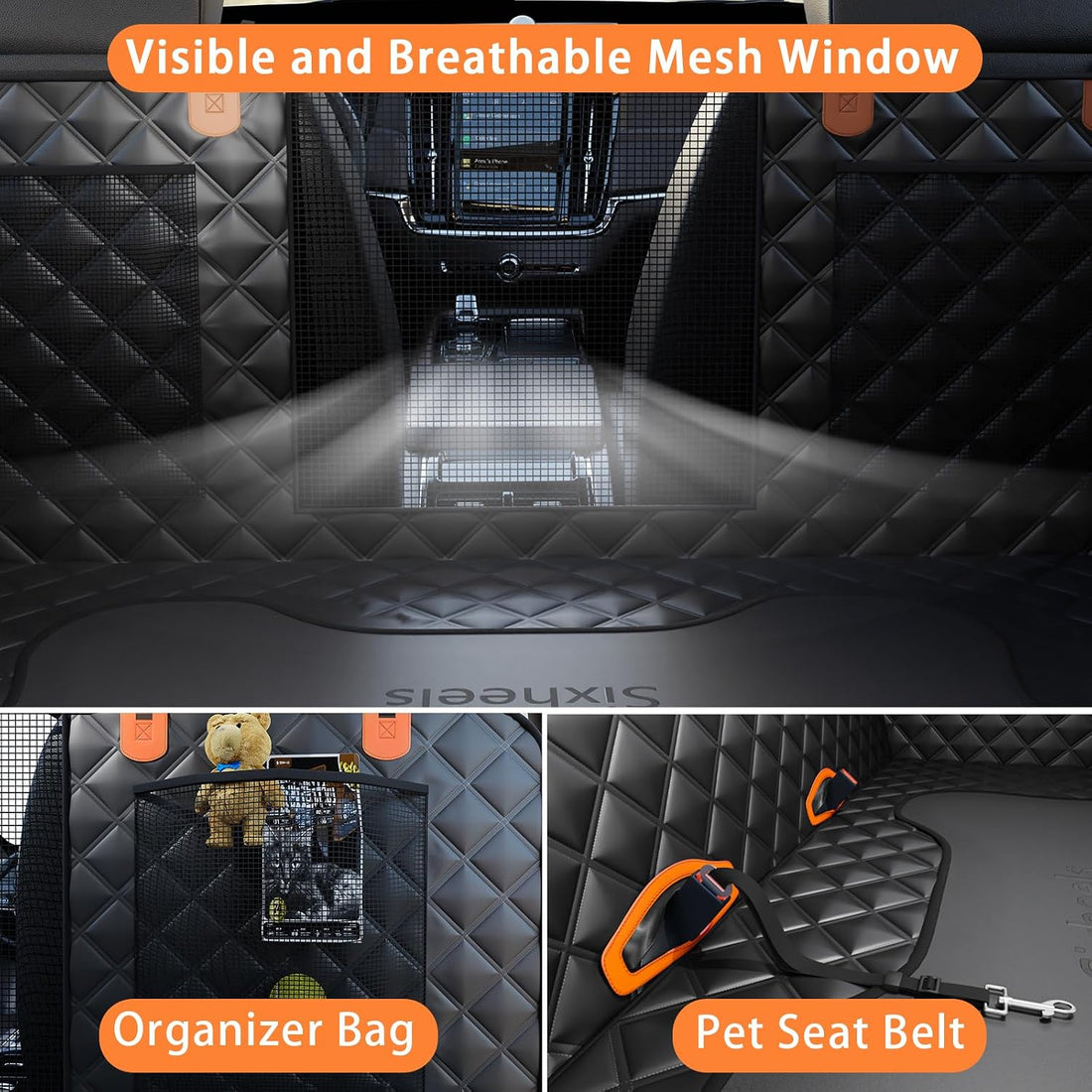 Sixheels Dog Car Seat Cover Back Seats Protector