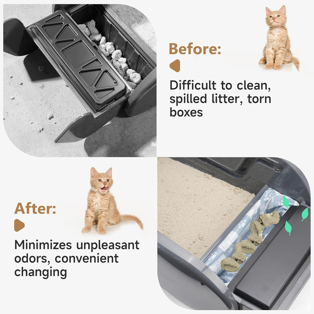 40 Litter Box Liners with a Permanent Waste Receptacle Compatible