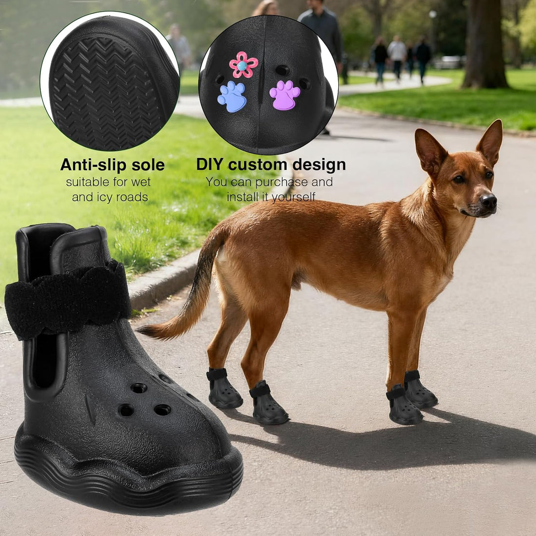 Dog Shoes for Hot Pavement and Snow - Waterproof, Non-Slip