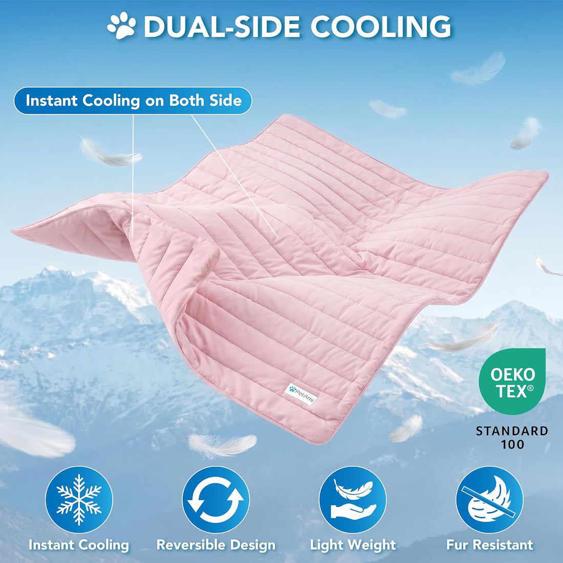 PetAmi Dog Cooling Mat Blanket Pet Pad for Small Medium Cat, Small