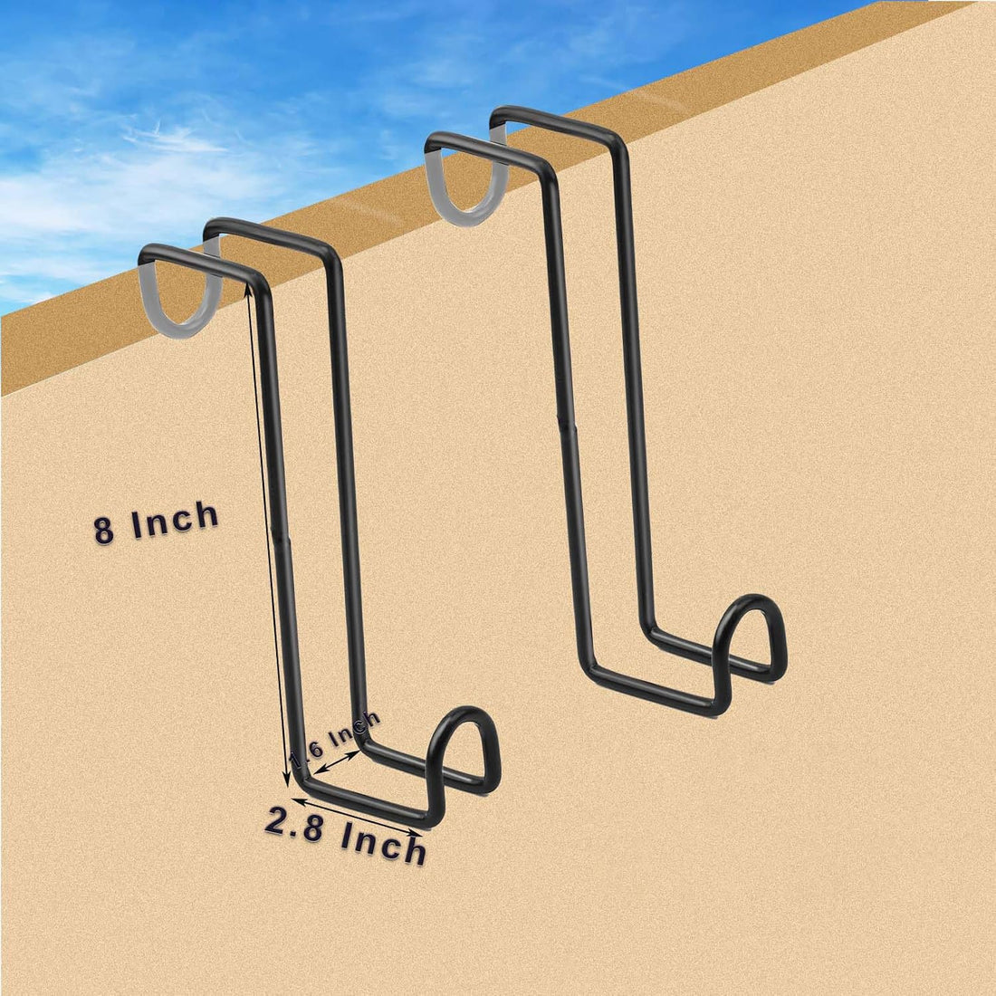 2Pack 8 Inch Tack Hook,Heavy Duty Metal Over Rail Tack Hooks Stall