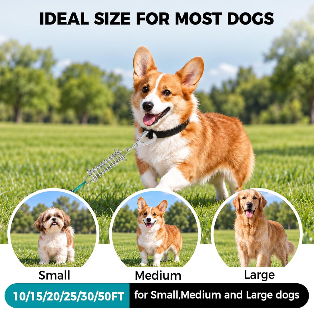 Snagle Paw Tie Out Cable for Dogs, 50FT Dog Leads for Yard Chew Proof