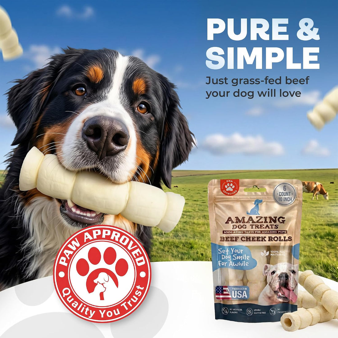 Amazing Dog Treats - Beef Cheek Rolls