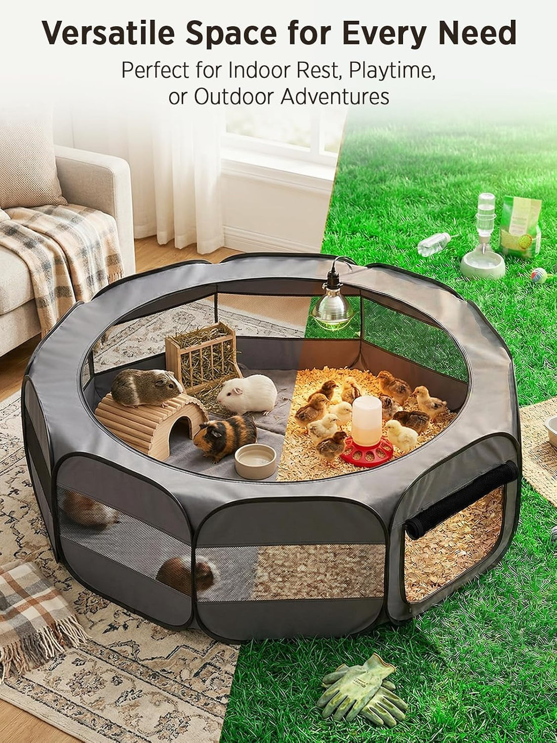 UWE Extra Large Small Animal Playpen, Waterproof Foldable Pet Pen