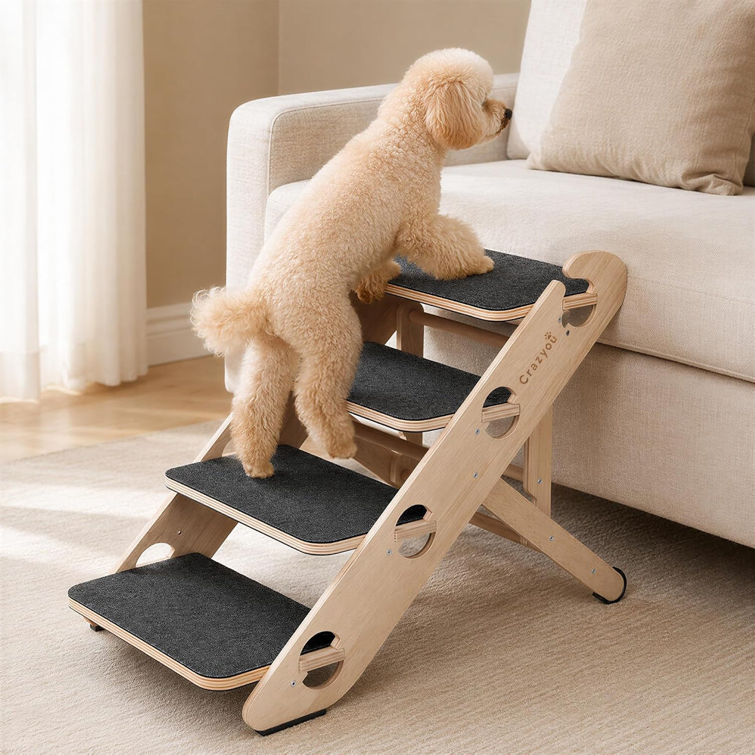 2-in-1 Dog Stairs/Ramp with 4 Steps