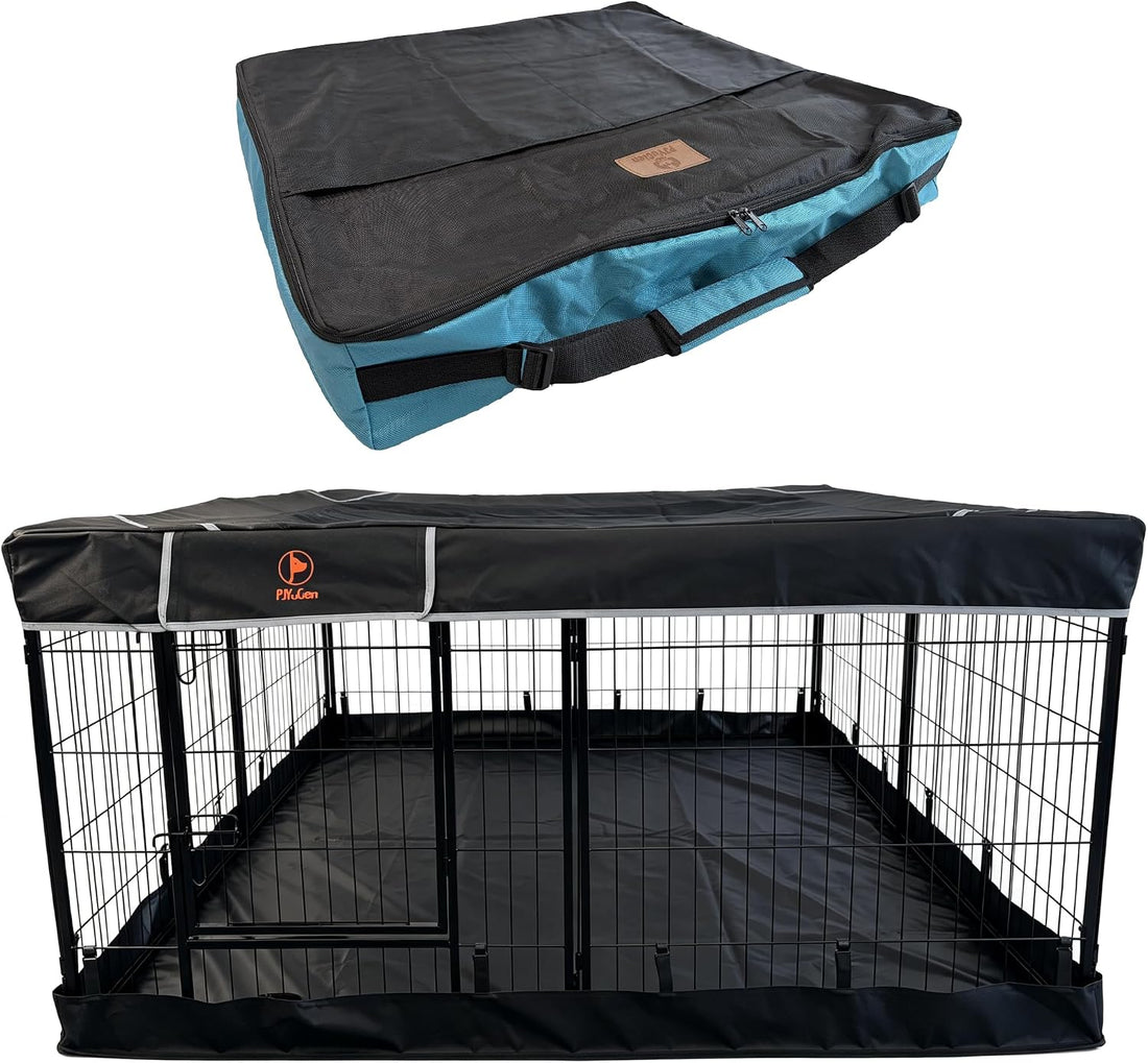 PJYuCien Square Playpen Top Cover for 24'' Width 8 Panel Pen, Black