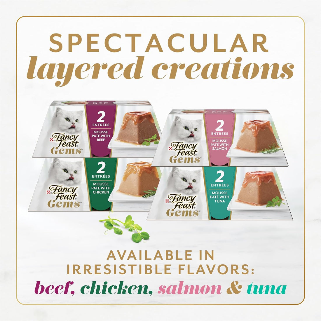 Fancy Feast Gems Pate Cat Food Mousse With Tuna and a Halo of Savory