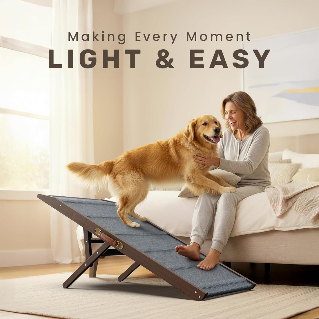 Foldable Dog Ramp for Couch - Portable Dog Ramps for Bed