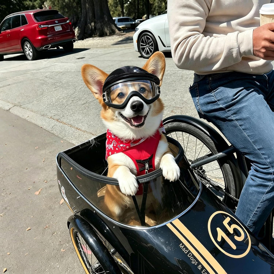 Dog Goggles and Pet Helmet Set