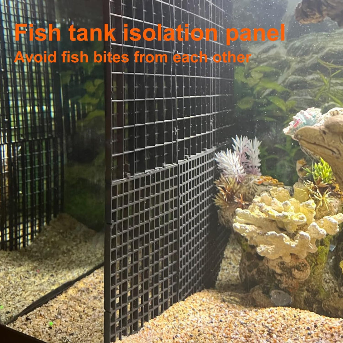 24 PCS Black Aquarium Fish Tank Divider, 11.8 x 11.8 Inch