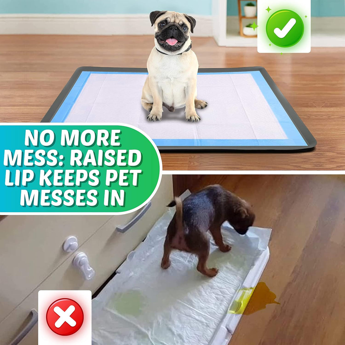 Reusable Silicone Dog Training Tray for Pee Pads