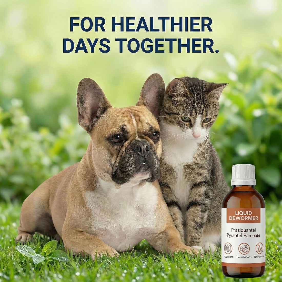 Praziquantel & Pyrantel Liquid Dewormer for Dog and Cat 6-25 lbs