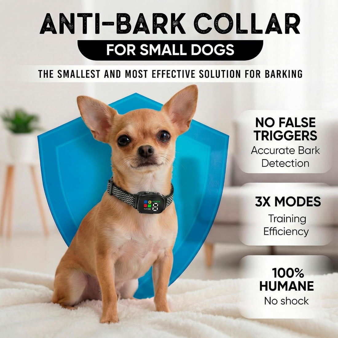 Tiny Bark Collar for Small Dogs 5-15 lbs and Puppies