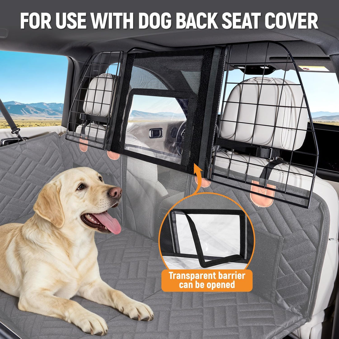 YJGF Dog Car Barrier for SUV,Width-Adjustable Dog Car Divider Net