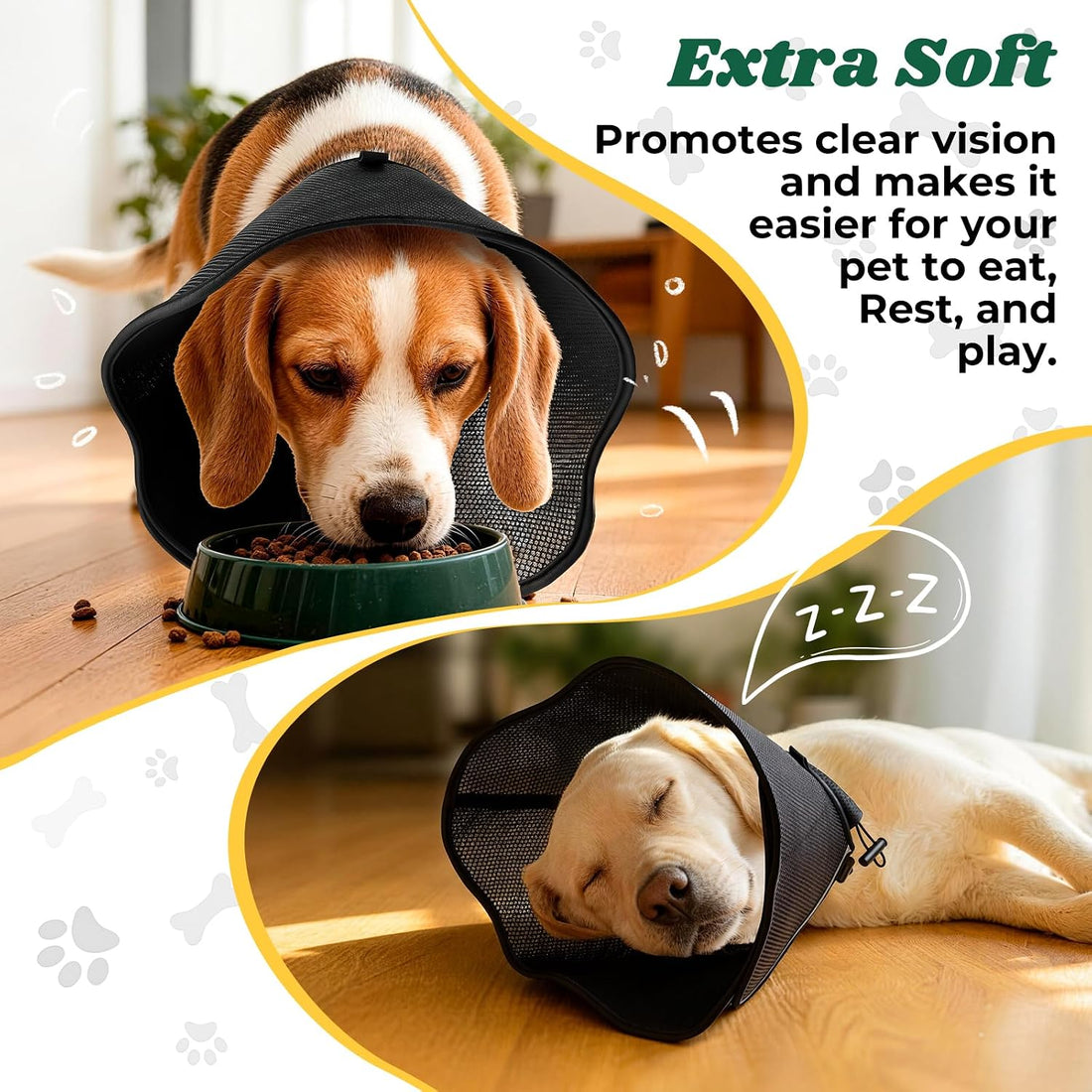 Soft Dog Cone Collar,Adjustable Elizabethan Anti-Lick Pet Recovery