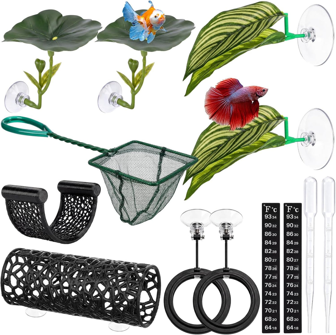 11 Pcs Betta Fish Accessory Kit, Aquarium Decorations Starter Set