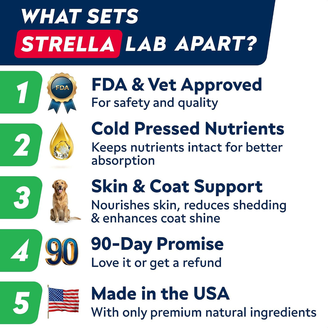 StrellaLab Fish Oil Omega 3 Treats for Dogs - Allergy & Itch Relief