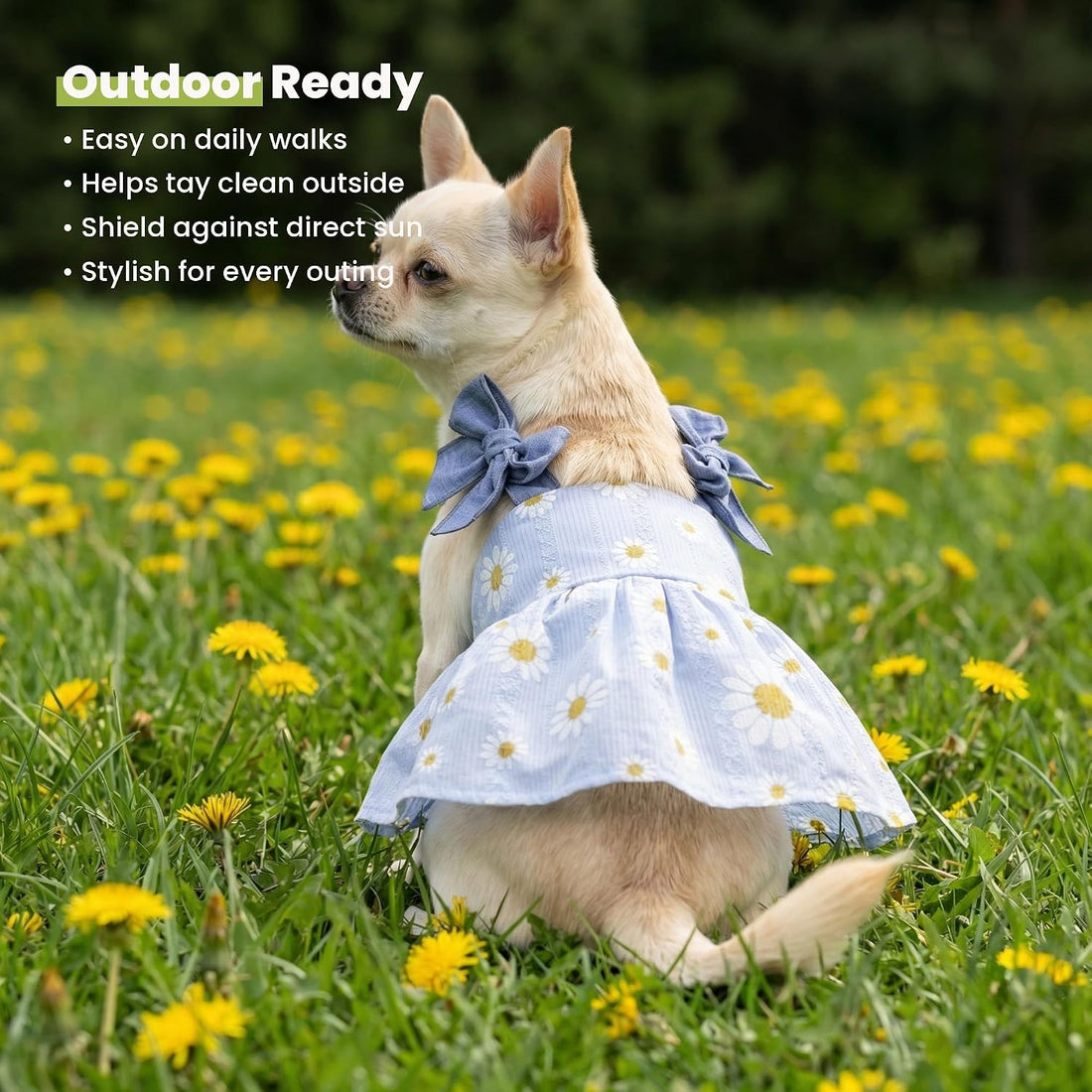 Fitwarm Daisy Dog Dress, Elegant Summer Clothes for Small Dogs Girl