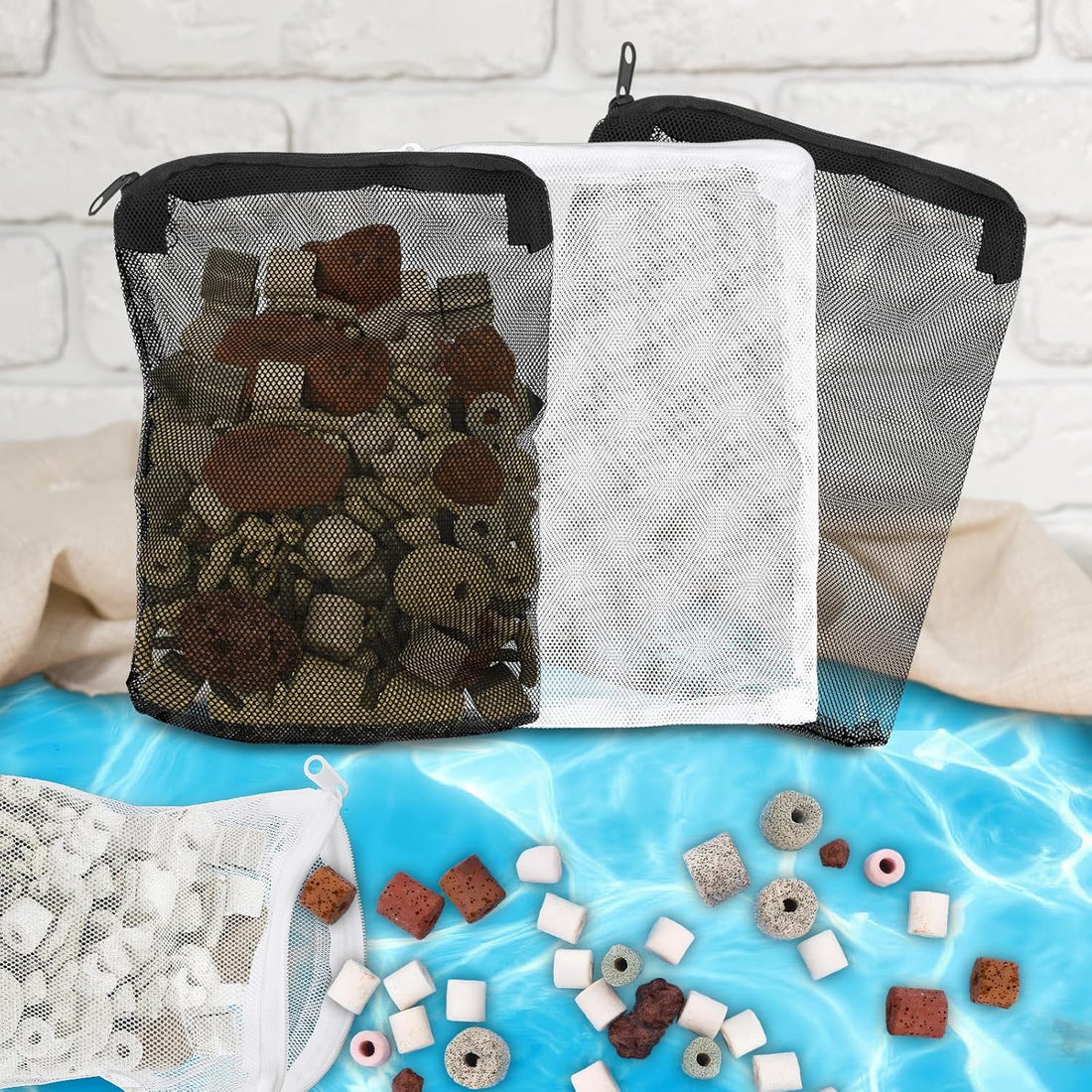 16 PCS Aquarium Filter Media Bags for Activated Carbon and Ceramic