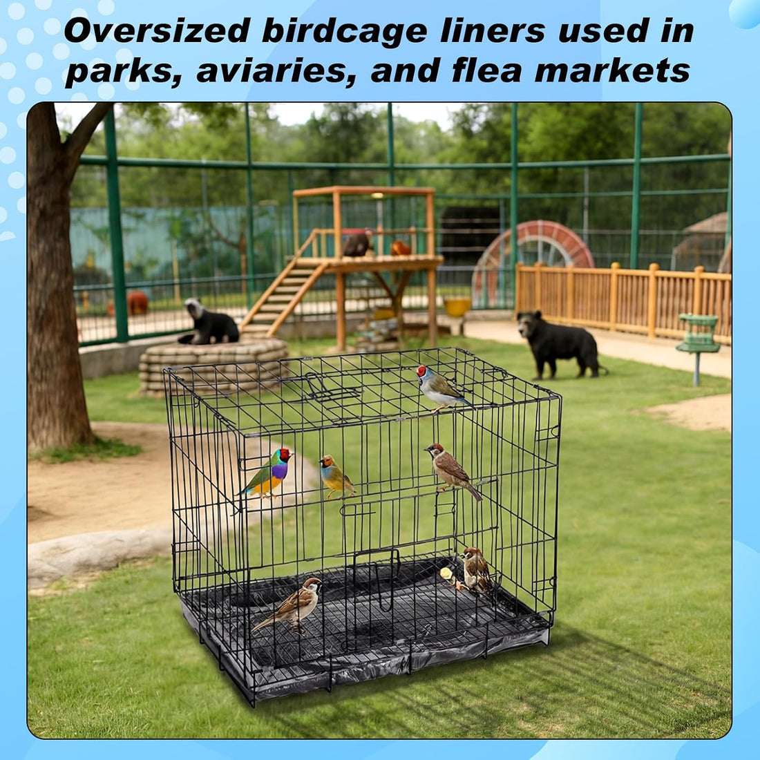 Tosstuki 100 Pcs Large Disposable Bird Cage Liners Bulk 34'' x 22''