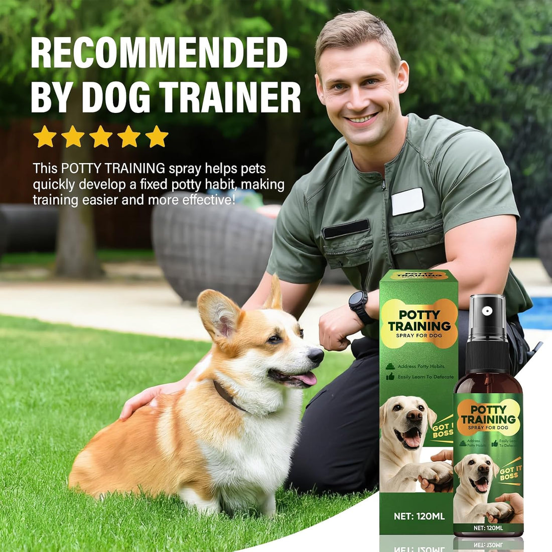 Potty Training Spray for Dogs, Indoor and Outdoor Housebreaking Aid