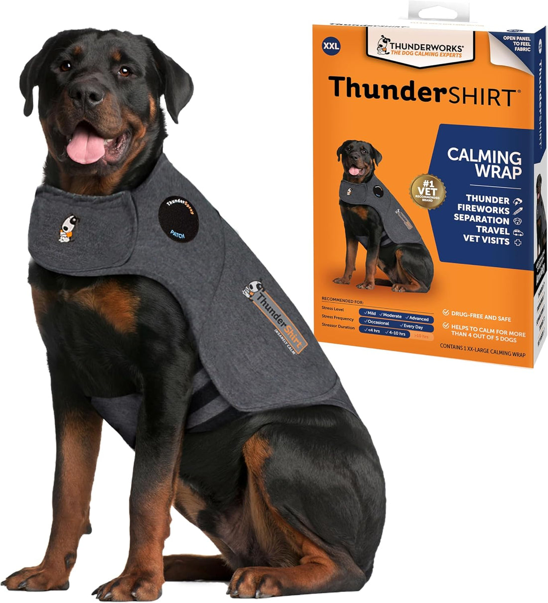 ThunderShirt for Dogs Calming Anxiety Vest, Medium, Heather Gray