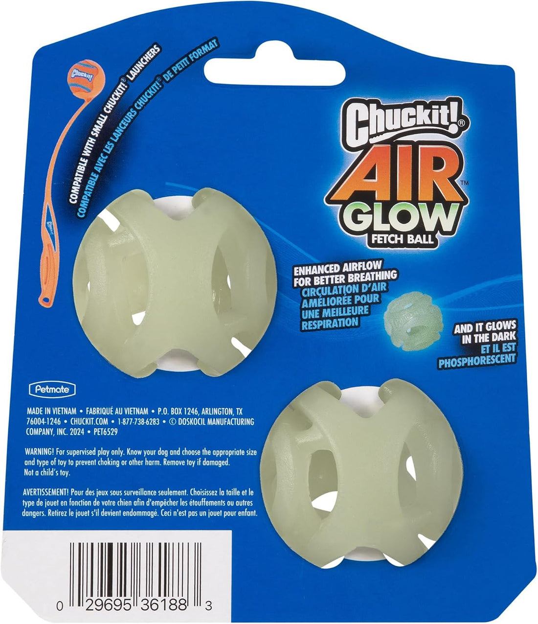 Chuckit! Air Glow Fetch Ball Dog Toy, Medium 2.5in